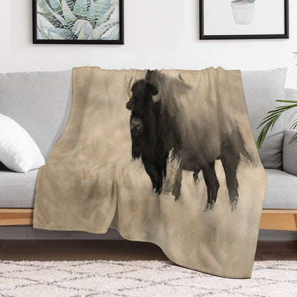 American Buffalo  -  Plains Bison Throw Blanket