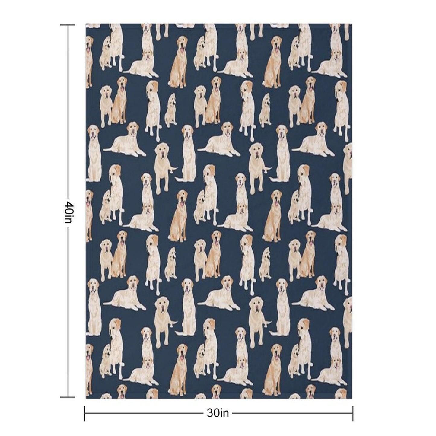 Yellow Labs Navy Throw Blanket