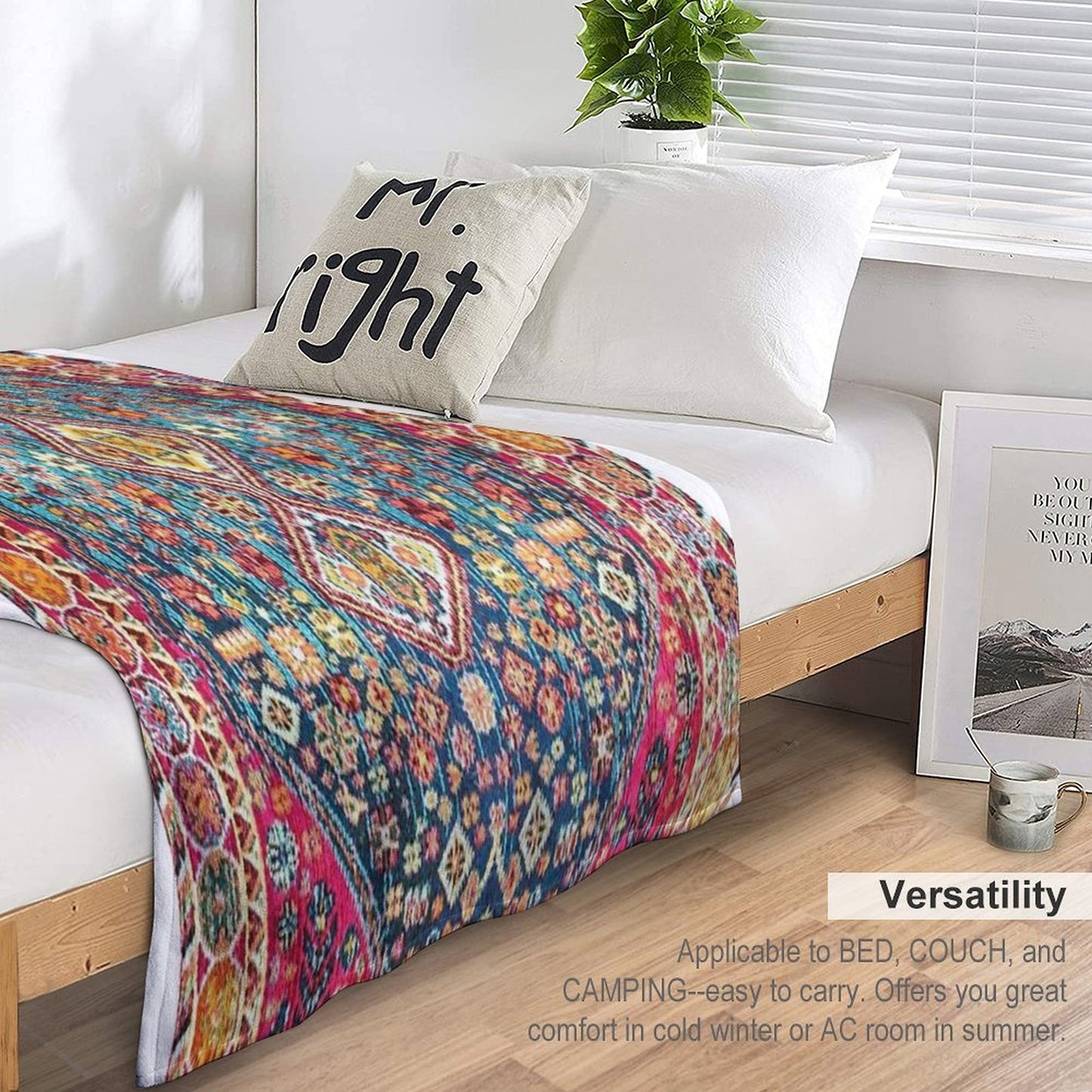 Heritage Moroccan Carpet Style Throw Blanket