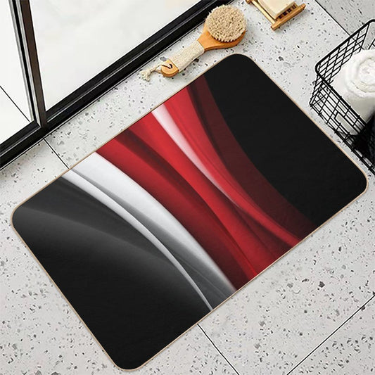 Red And White Bath Mat