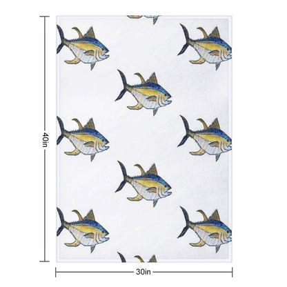 Yellowfin Tuna Fish Throw Blanket