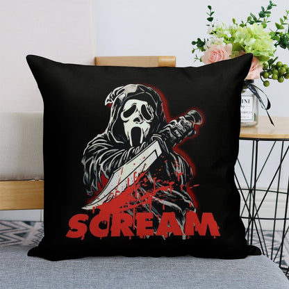 Scream Movie Linen Throw Pillow Cover