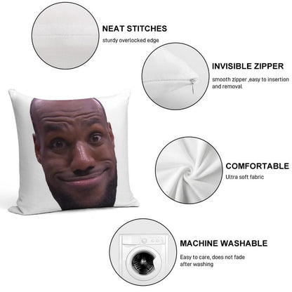 Lebron James Goofy Face Soft Skin-Friendly Throw Pillow