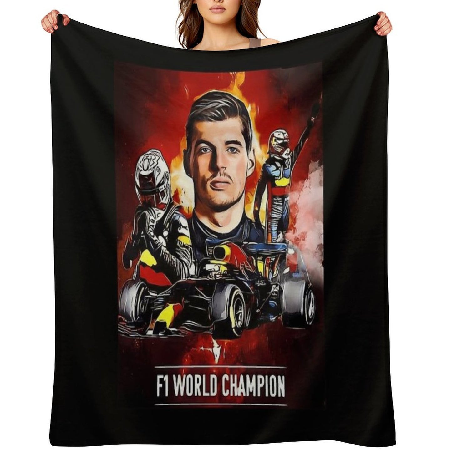 Max Verstappen F1 World Champion Throw Blanket