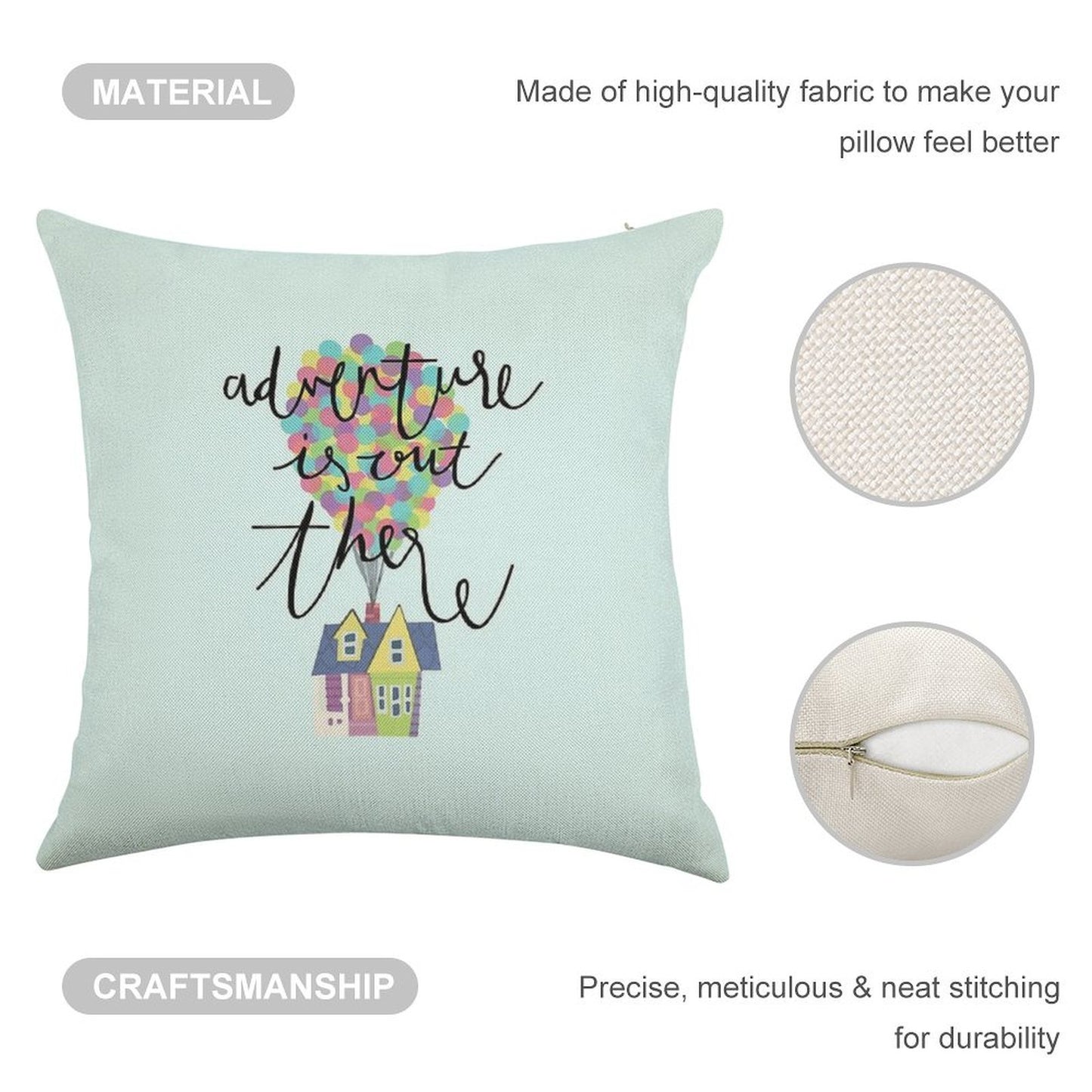 Adventure Is Out There Linen Throw Pillow Cover