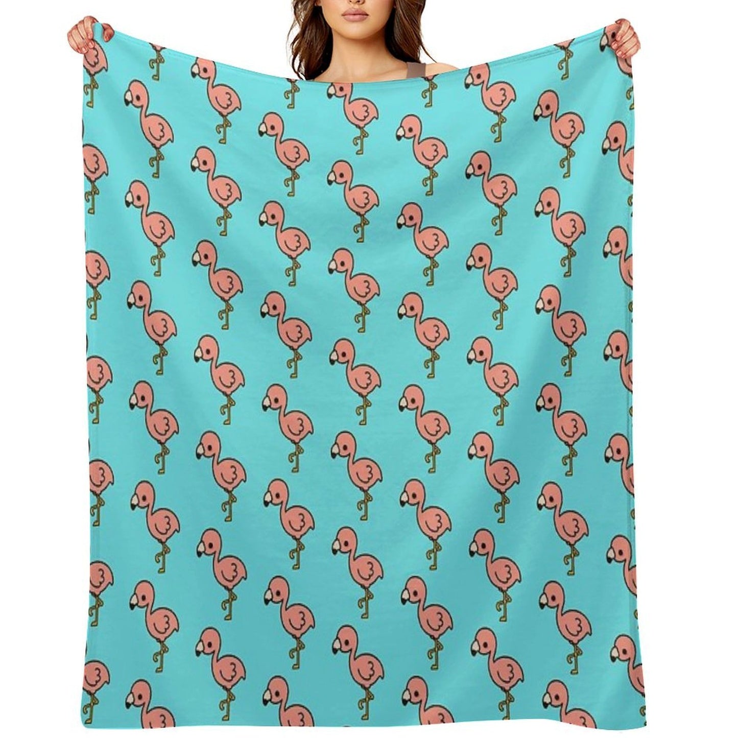 Cute Flamingo Throw Blanket