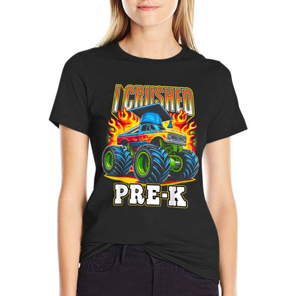 Graduation Pre-K Monster Truck Boys I Crushed Preschool Grad T-Shirt