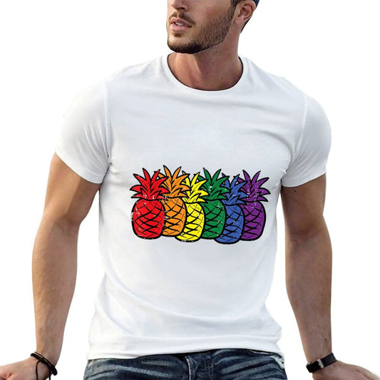 Gay Rainbow Pineapple LGBT Pride Month Subtle Men Women  Trendy Pattern T-Shirt