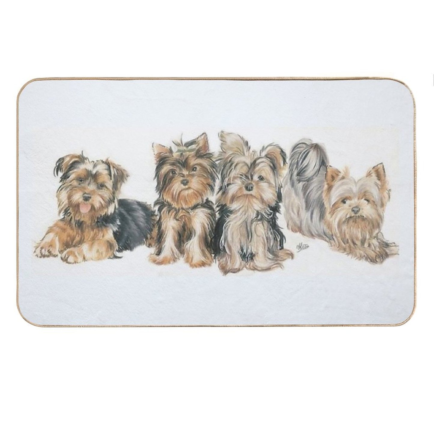 Yorkshire Terrier Puppies Bath Mat