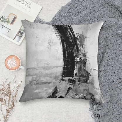 Gray Abstract Soft Gift Ready Throw Pillow