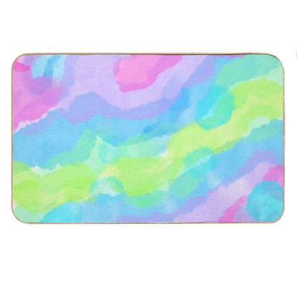 Lovely Colorful Watercolor Clouds Bath Mat