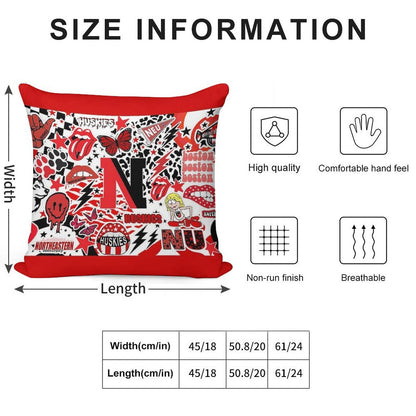 Northeastern Collage Soft Warmth Comfort Throw Pillow