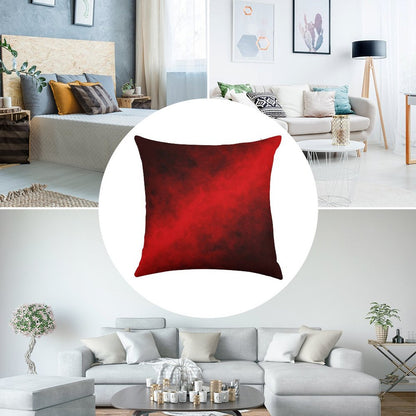 Red Smoke Linen Throw Pillow Cover