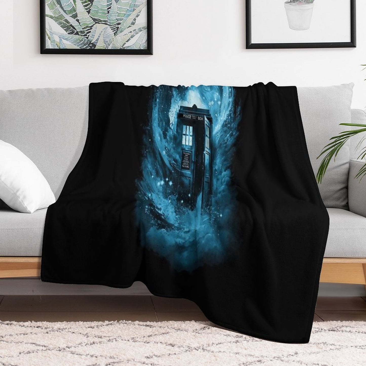 The Color Vortex-blue Version Throw Blanket