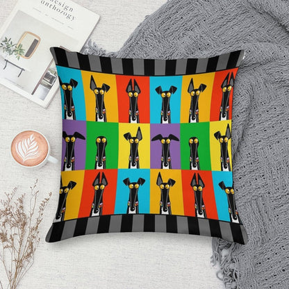 Greyhound Semaphore with Border Soft Home Decor Throw Pillow