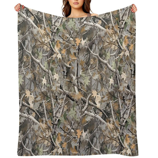 Camouflage Reel Tree Pattern Designs Throw Blanket