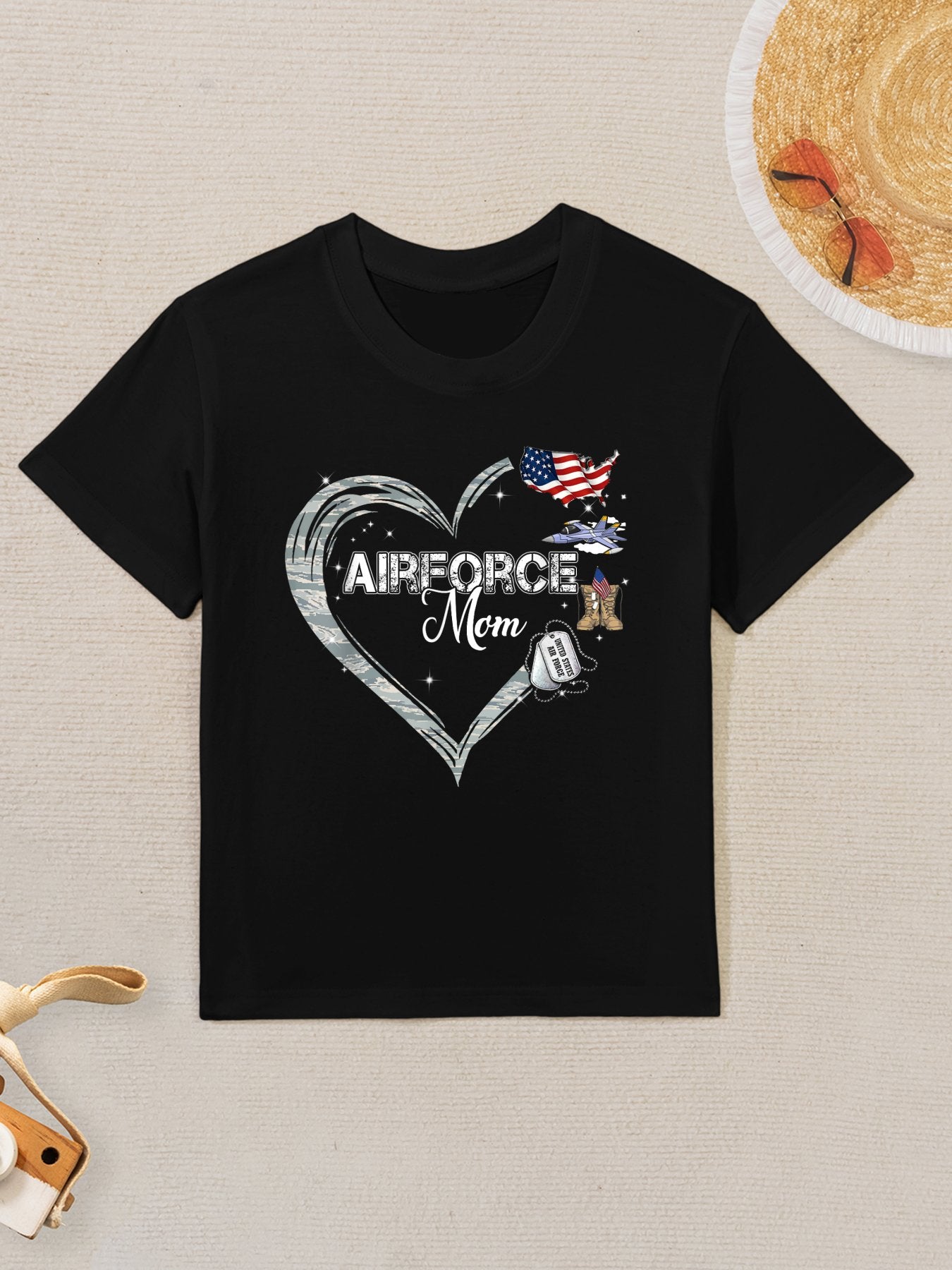 Proud Air Force Mom Air Force Graduation Mom USAF Mom Kids T-Shirt