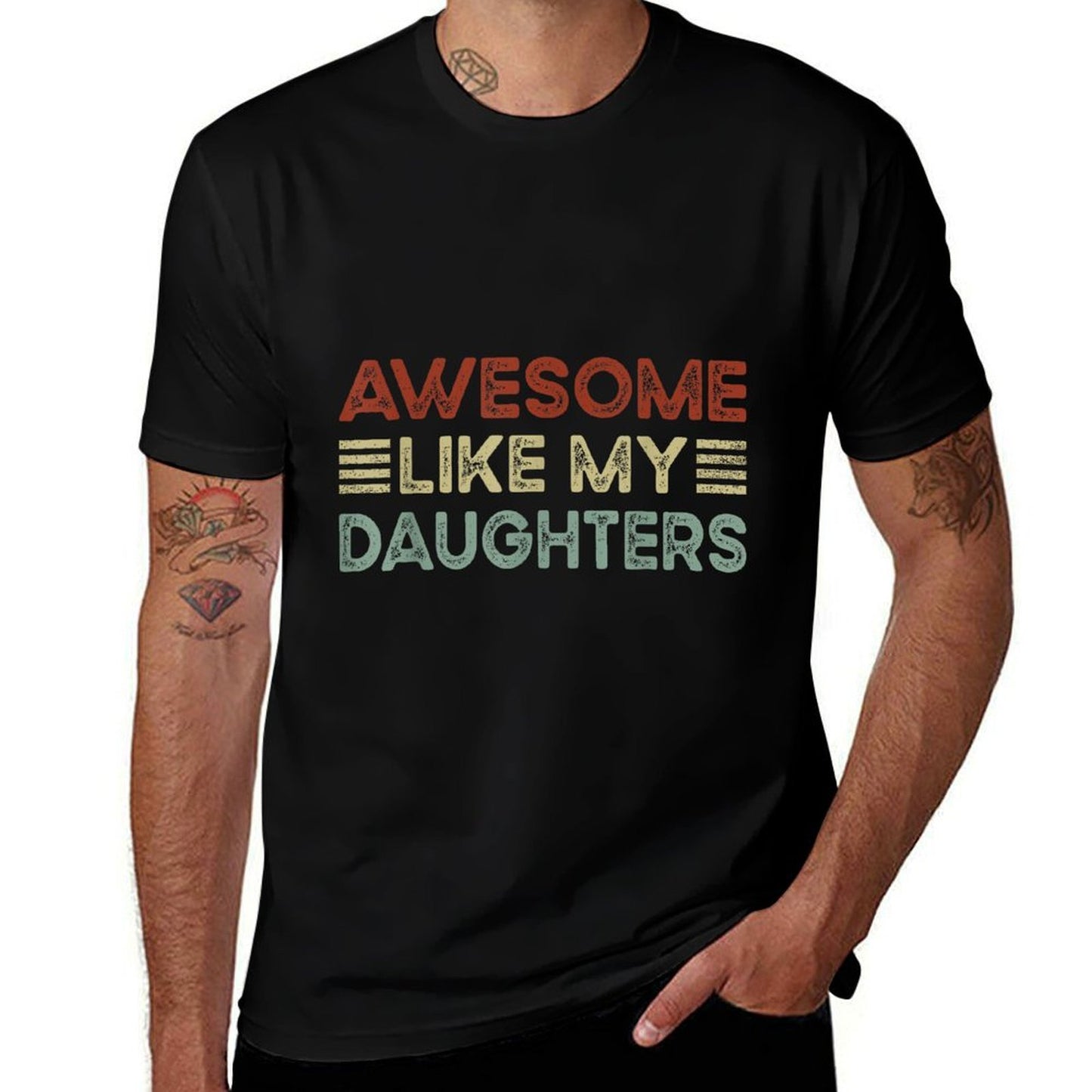 Funny Parents Day Quote Awesome Like My Daughter Cool Dad  Breathable T-Shirt