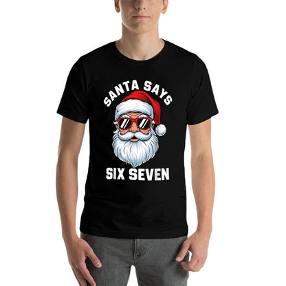 Funny Santa Says Six Seven Christmas 67 Meme Xmas Boys Girls  Heathered Texture T-Shirt