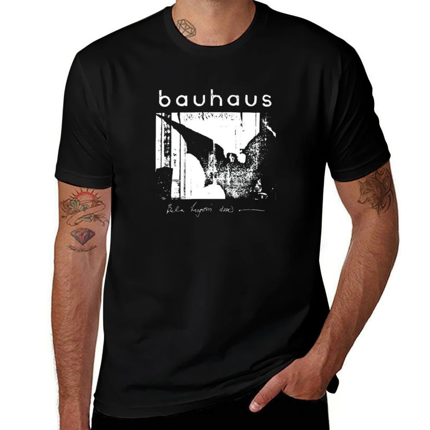 Bauhaus - Bat Wings - Bela Lugosi's Dead  Tagless Design T-Shirt