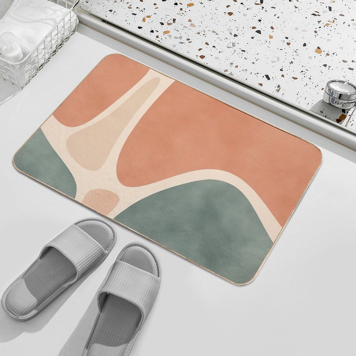 Earth Tones Shapes Bath Mat