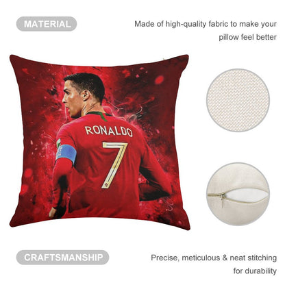Cristiano Ronaldo Linen Throw Pillow Cover
