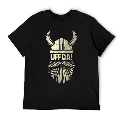 Uff Da Norwegian Quote Scandinavian Viking Helmet Beard Man T-Shirt