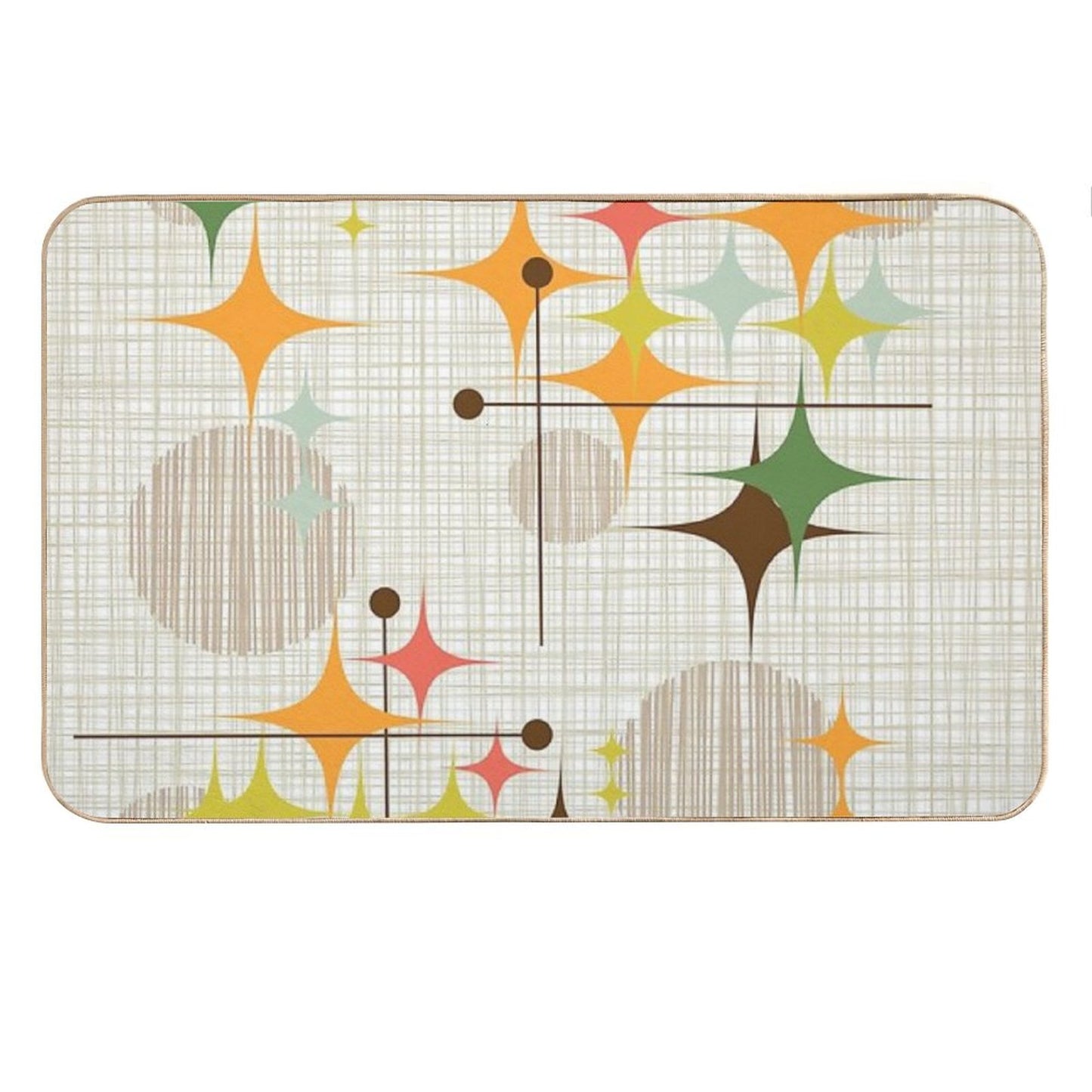 Eames Era Starbursts And Globes 3 (bkgrnd) Bath Mat