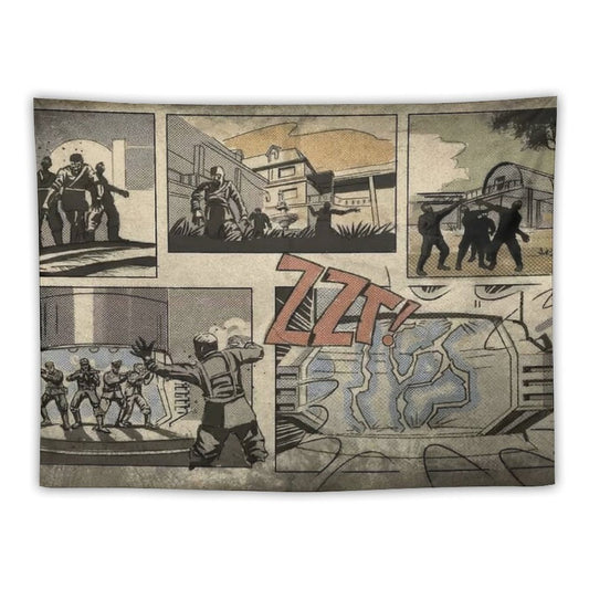 Zombies Loading Screen Comic Tapestry