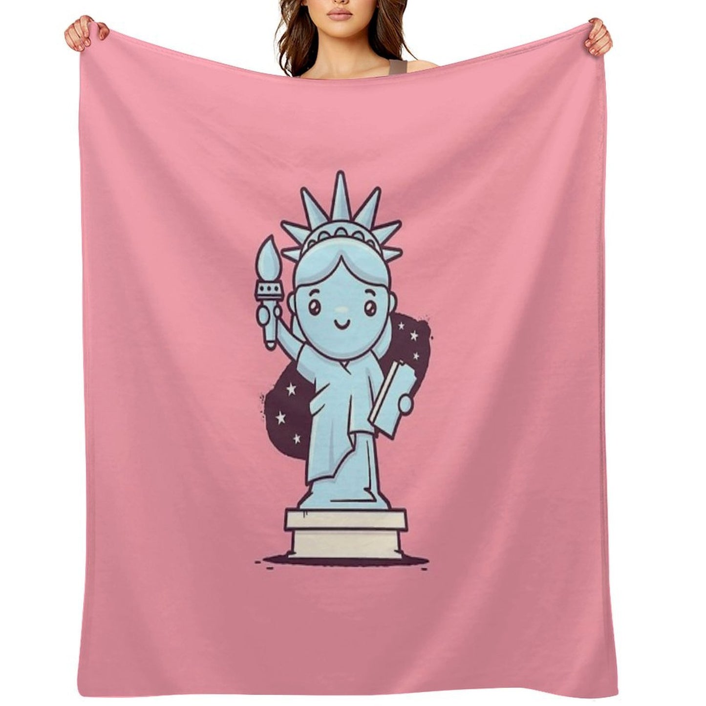Cute Miss Liberty Throw Blanket