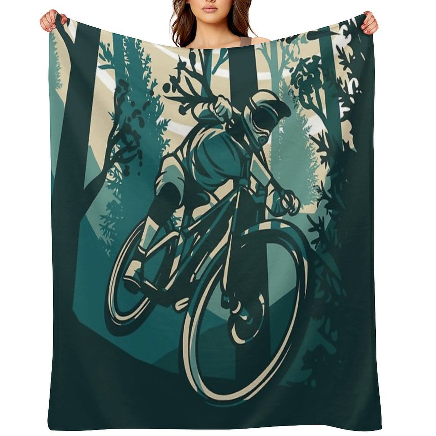 Mountain Biker Throw Blanket