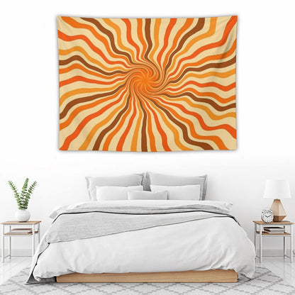 Retro 70s Hippies Swirl Twist  Old School Colors Tapestry