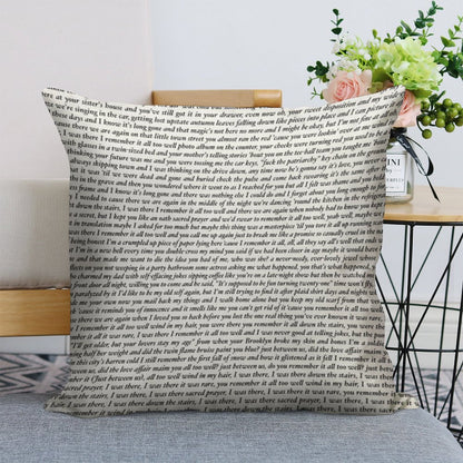 All Too Well 10 Minute Version Lyrics Linen Throw Pillow Cover
