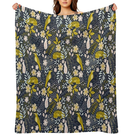 Woodland Flora Throw Blanket