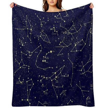 Constellation Astronomy Star Map Night Sky Throw Blanket