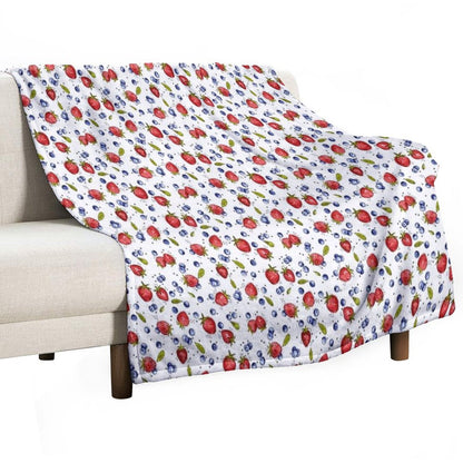 Strawberry, Blueberry, Mint Throw Blanket