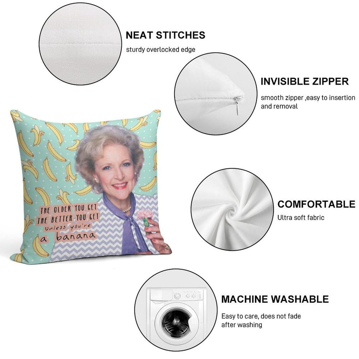 Rose Nylund 2 Soft High-Density Material Throw Pillow