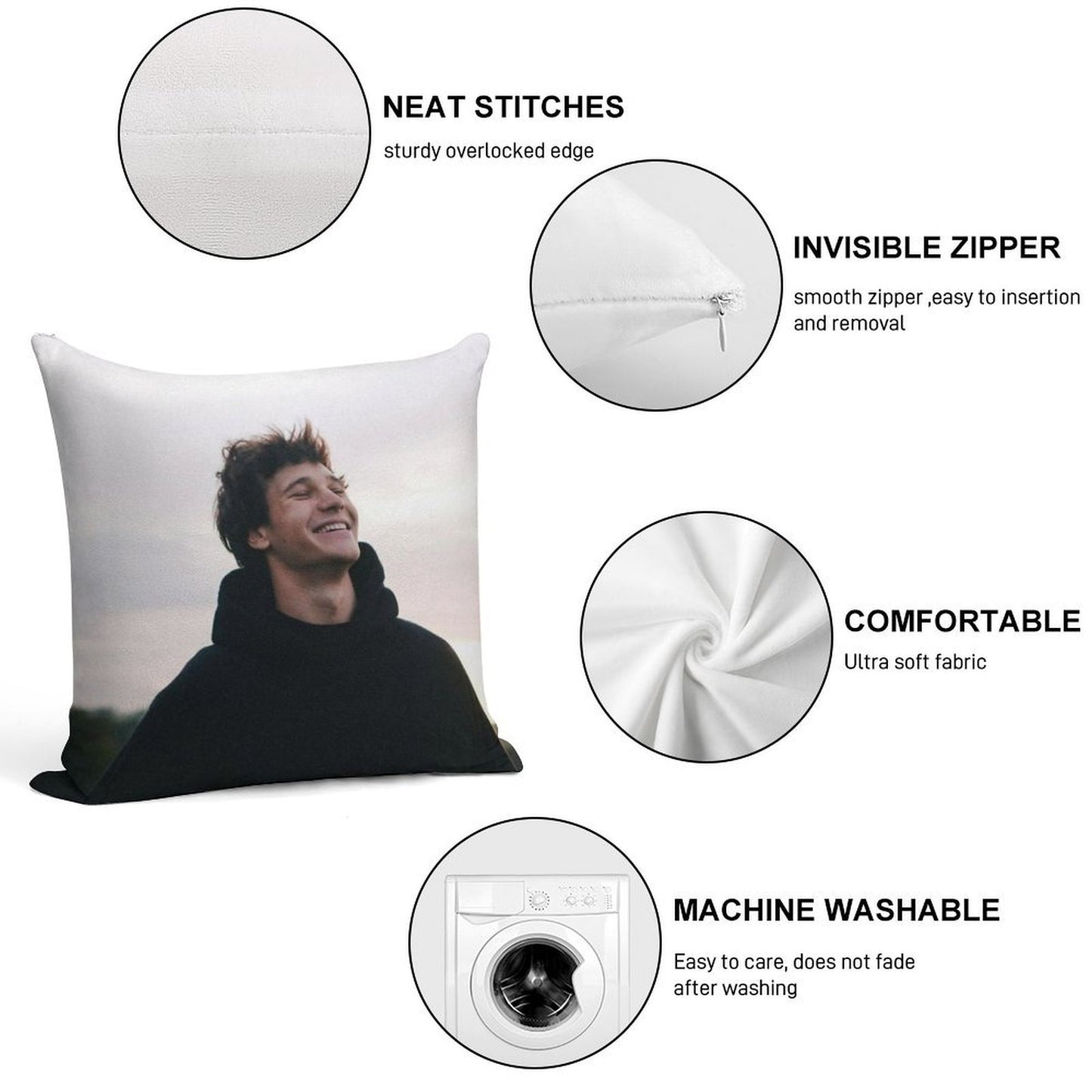 Wincent Weiss Soft Washable Throw Pillow