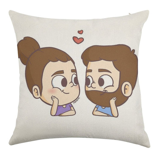 Together - Pibubear Linen Throw Pillow Cover