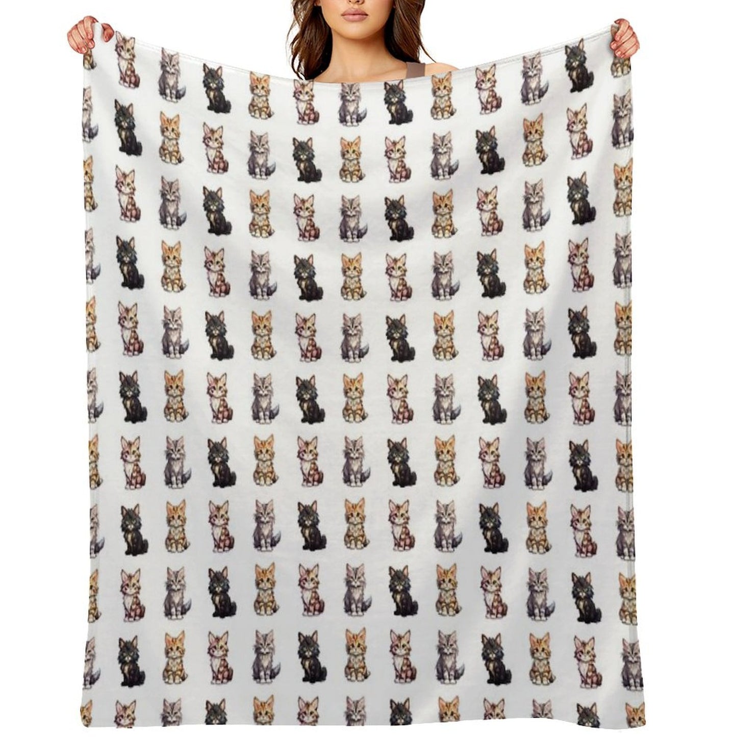 Cute Maine Coon Cats Throw Blanket