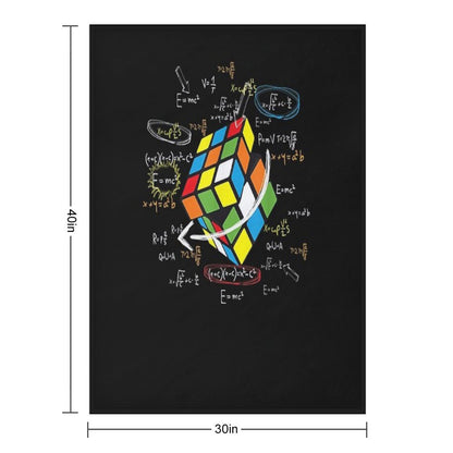 Cool Math Rubik Rubix Rubics Player Cube Math Lovers T-Shirt Throw Blanket