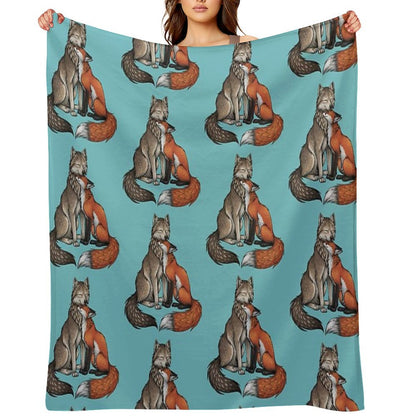 Wolf & Fox Throw Blanket
