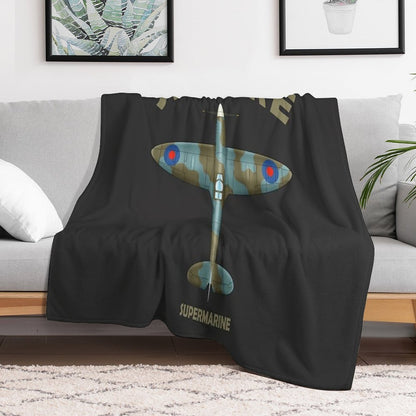 The Spitfire Blueprint Throw Blanket