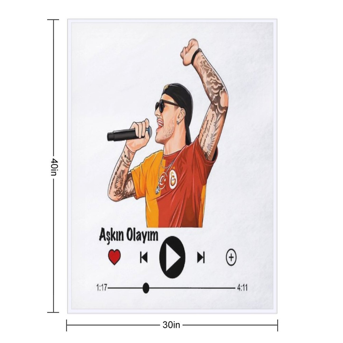 Mauro Icardi Aşkın Olayım Music Player Throw Blanket