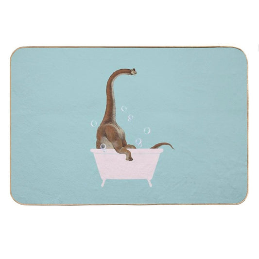 Brachiosaurus in Bathtub Bath Mat