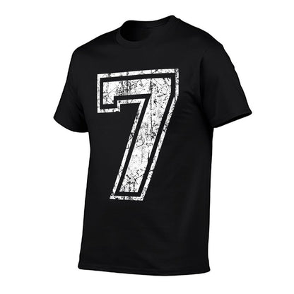 Sports Jersey Grunge Number 7 Fan Team Player Birthday  Trendy Pattern T-Shirt
