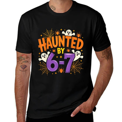 Haunted by 67 Funny Six Seven Meme Spooky Ghost Halloween  Vintage-inspired T-Shirt