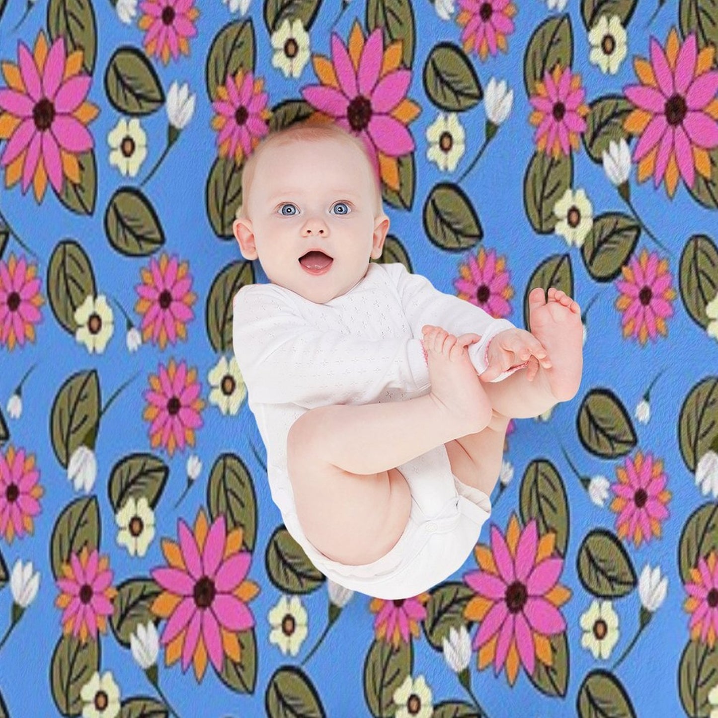 Hippy Dippy Blue Throw Blanket