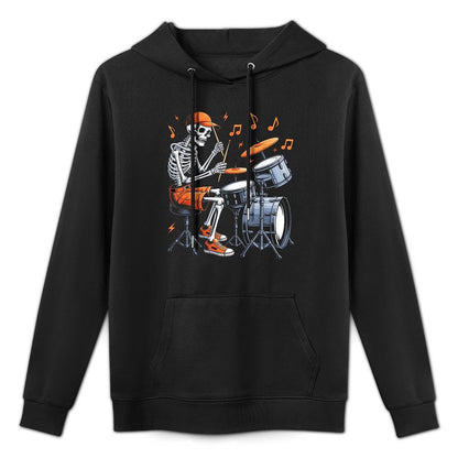 Skeleton Drums Funny Drummer Men Boys Kids Halloween Costume Durable Construction Hoodie
