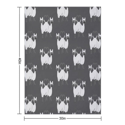 Siamese Love Cats Throw Blanket
